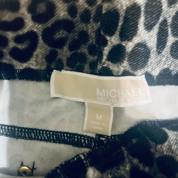 Michael Kors Women Stretch Pants Size M Cheetah Animal Print Gray & Black Skinny - Picture 4 of 4